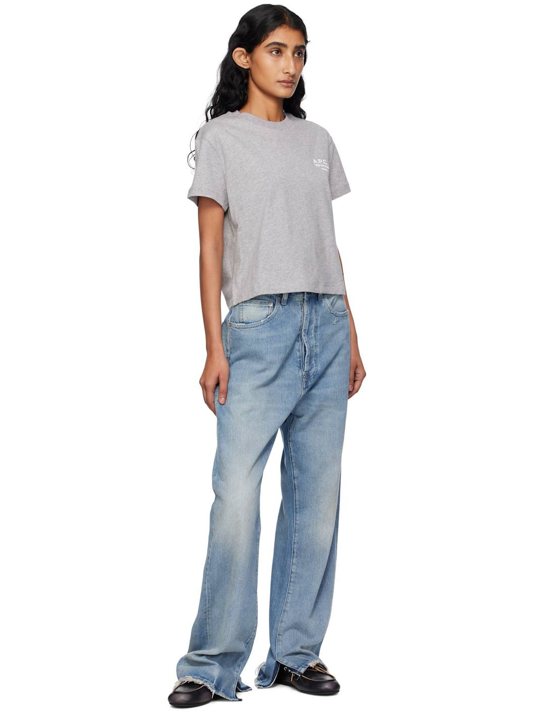 Gray Boxy 'Rue Madame' T-shirt - 4