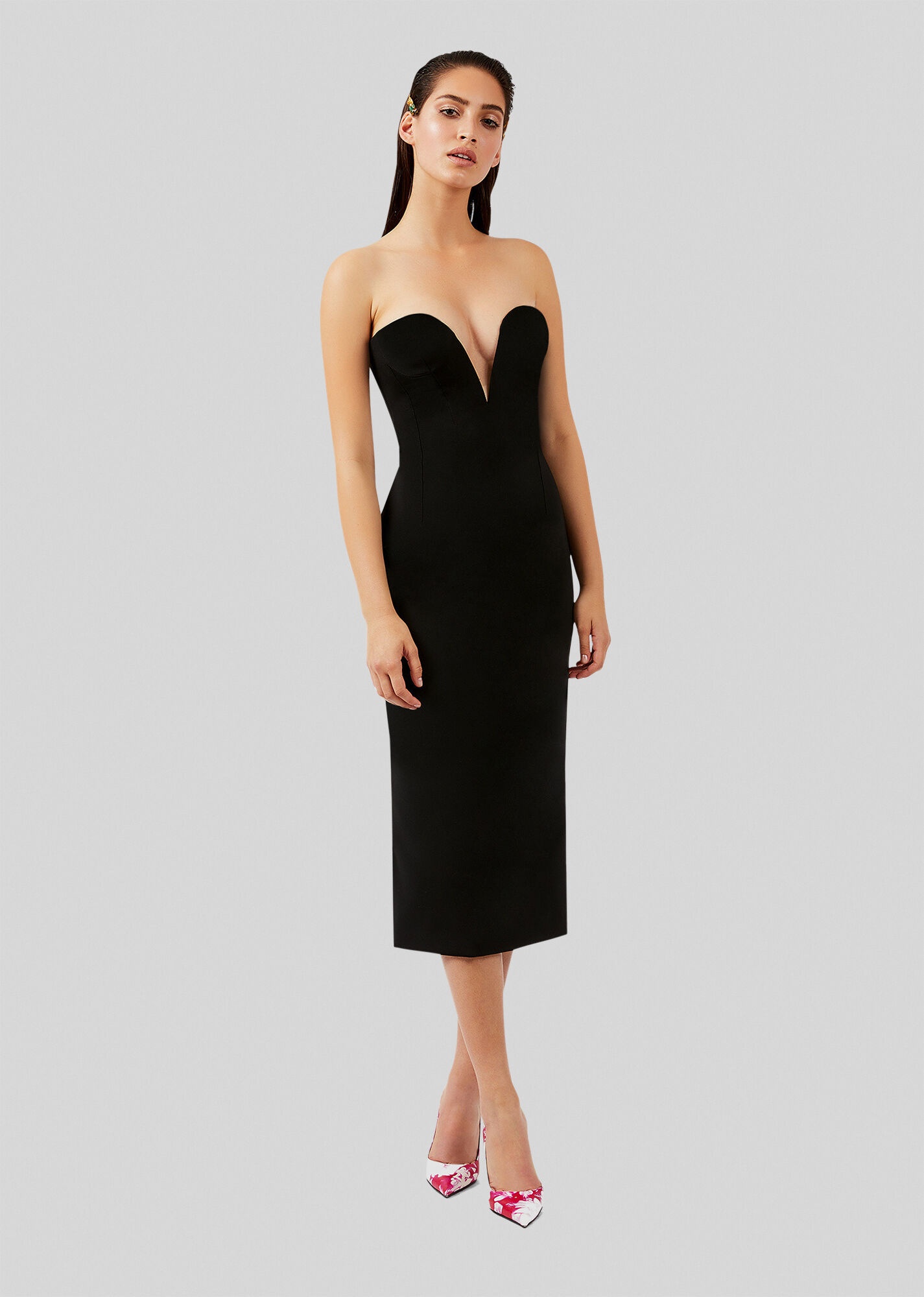 Iconic Neckline Strapless Dress - 4