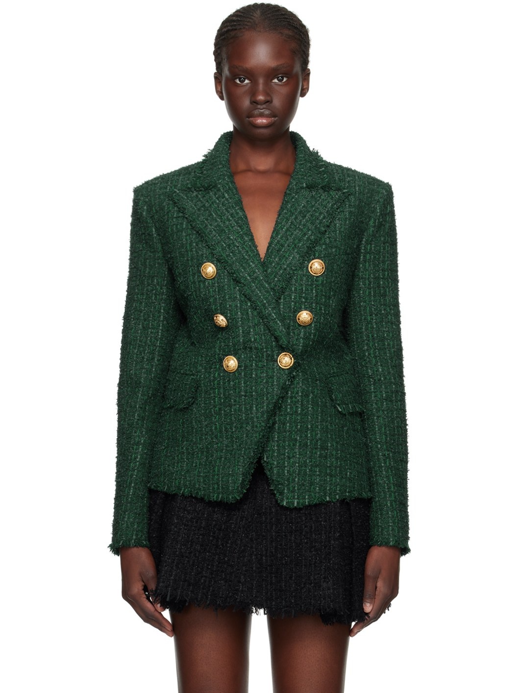 Green Double-Breasted Blazer - 1