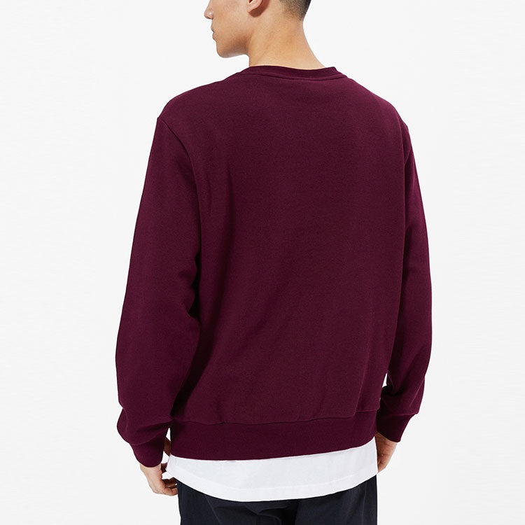 New Balance Men's New Balance Logo Round Neck Long Sleeves Wine Red AMT13343-BG - 4