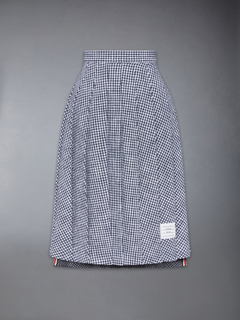 GINGHAM COTTON TWEED PLEATED SKIRT 1