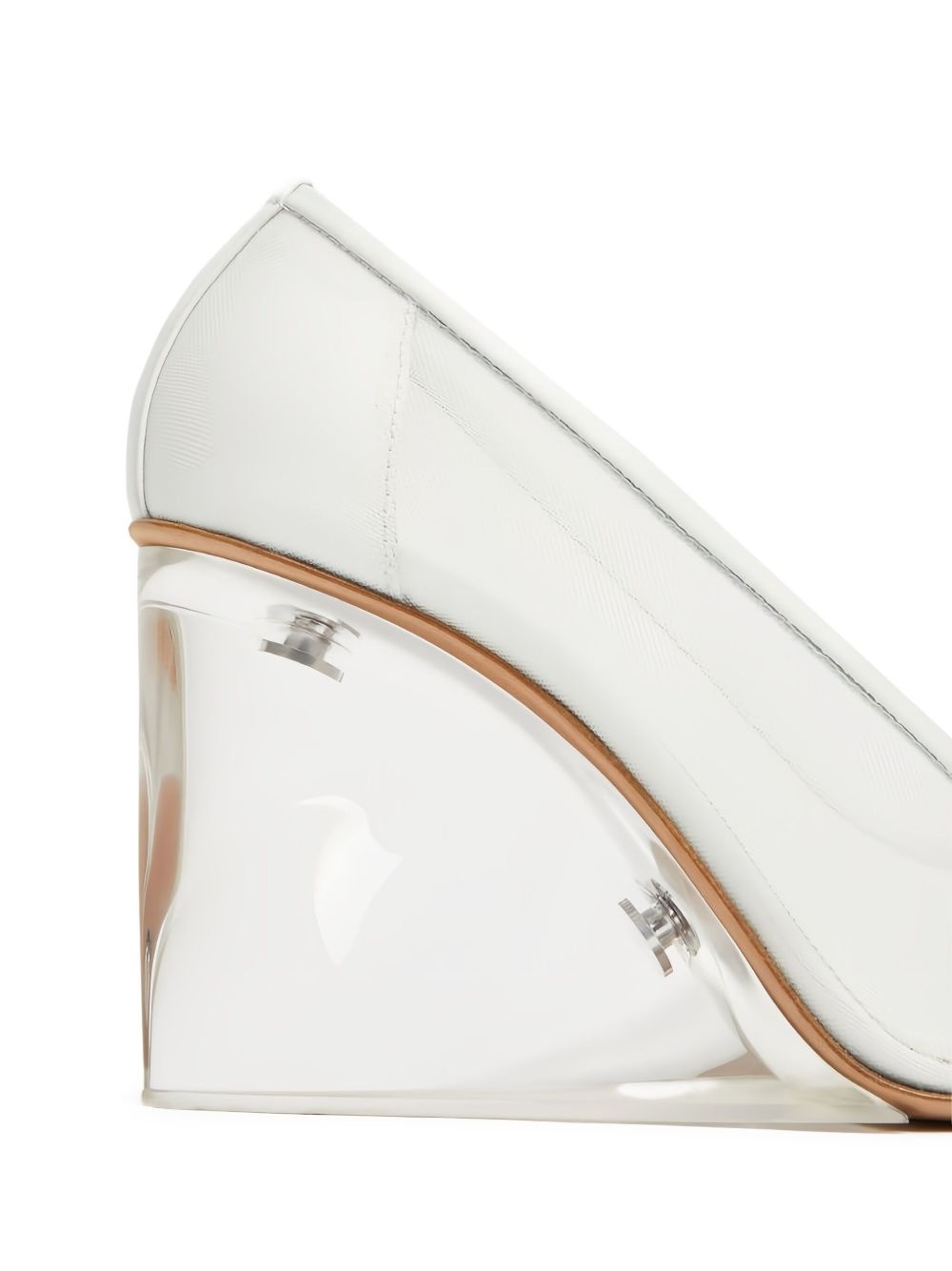 90mm leather wedge platforms - 3