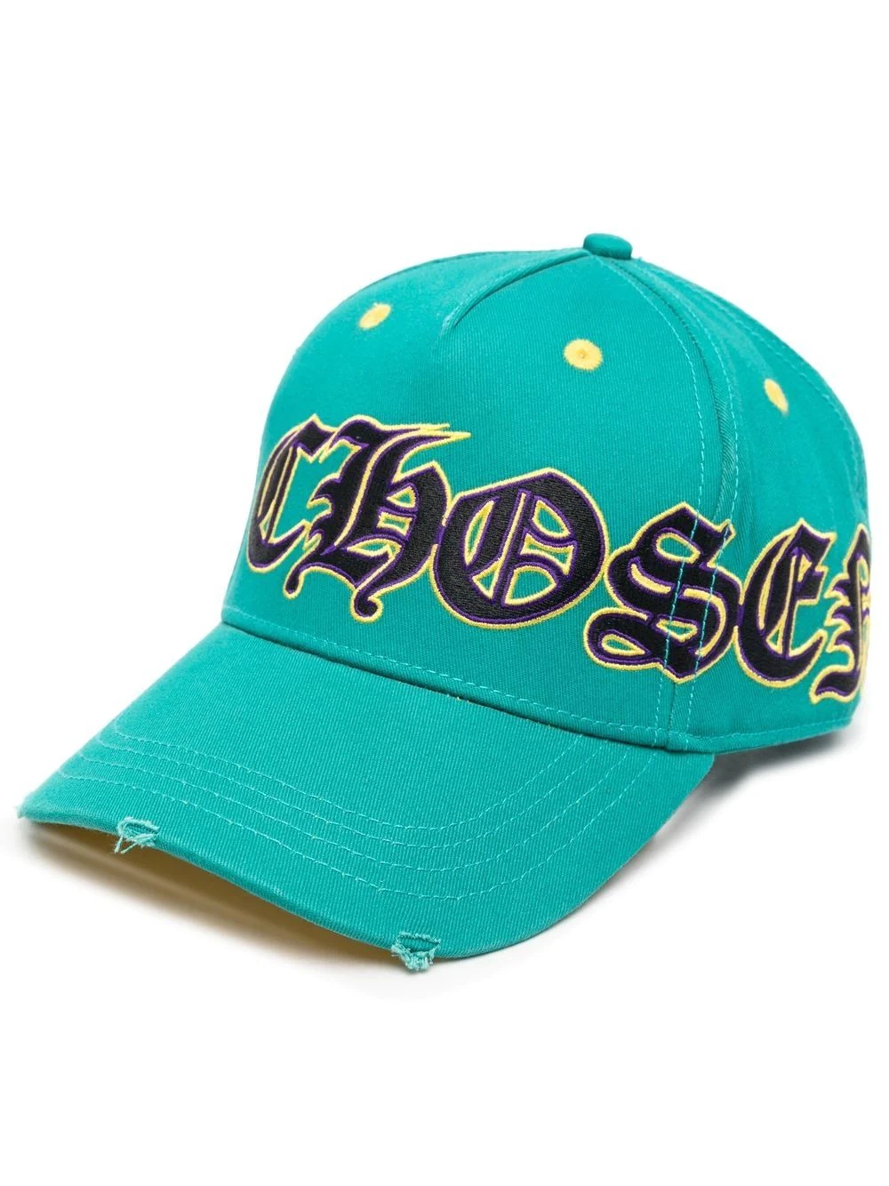 Gothic logo-print distressed cap - 1
