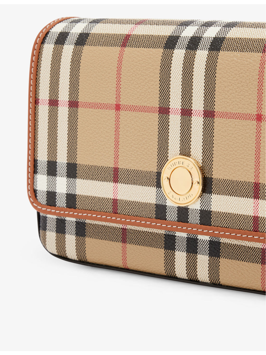 Hampshire check-print woven and leather shoulder bag - 2