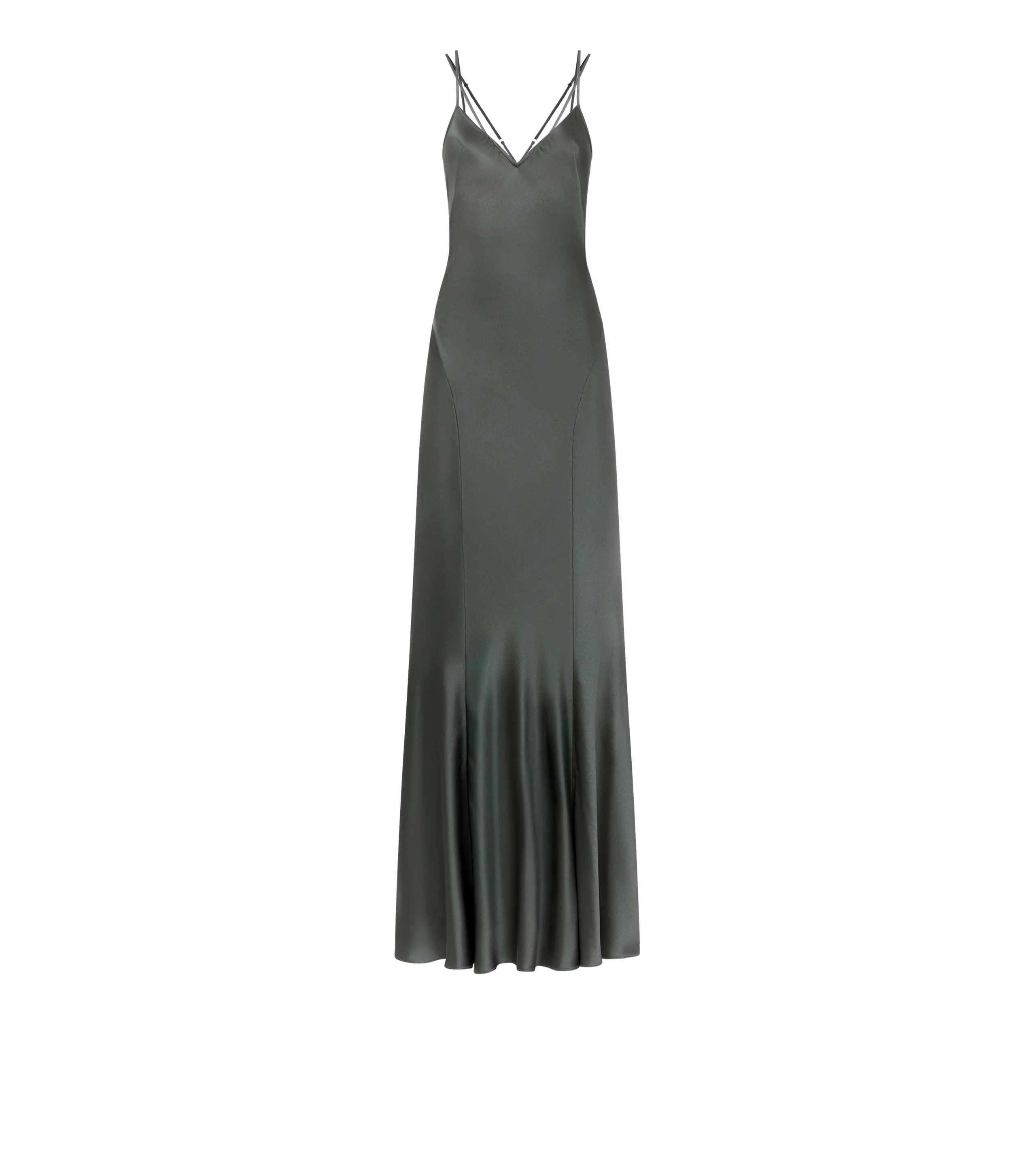SILK EVENING SLIP DRESS WITH DOUBLE STRAPS - 1