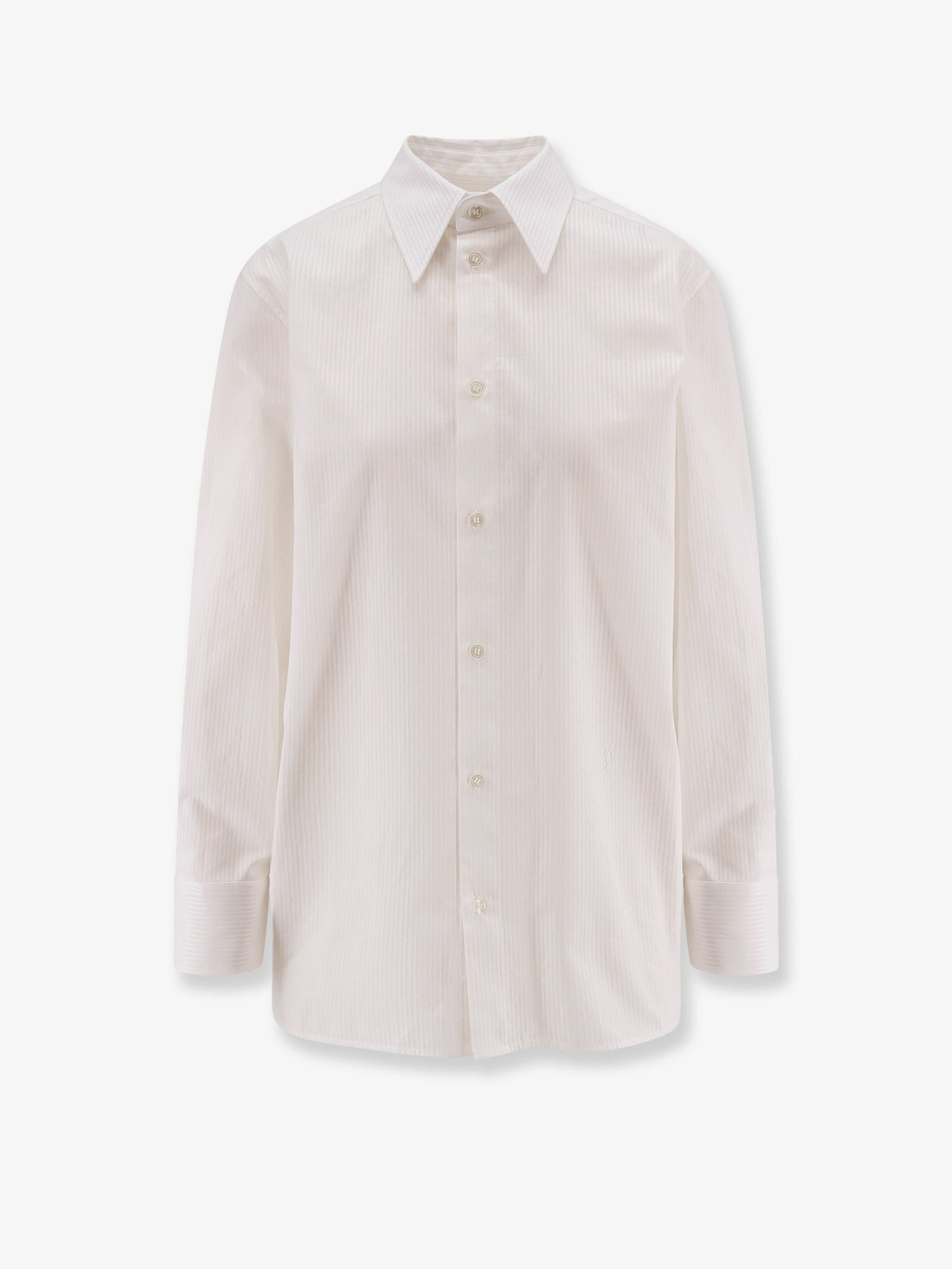 Saint Laurent Certified Cotton Shirt With Cassandre Embroidery - 1