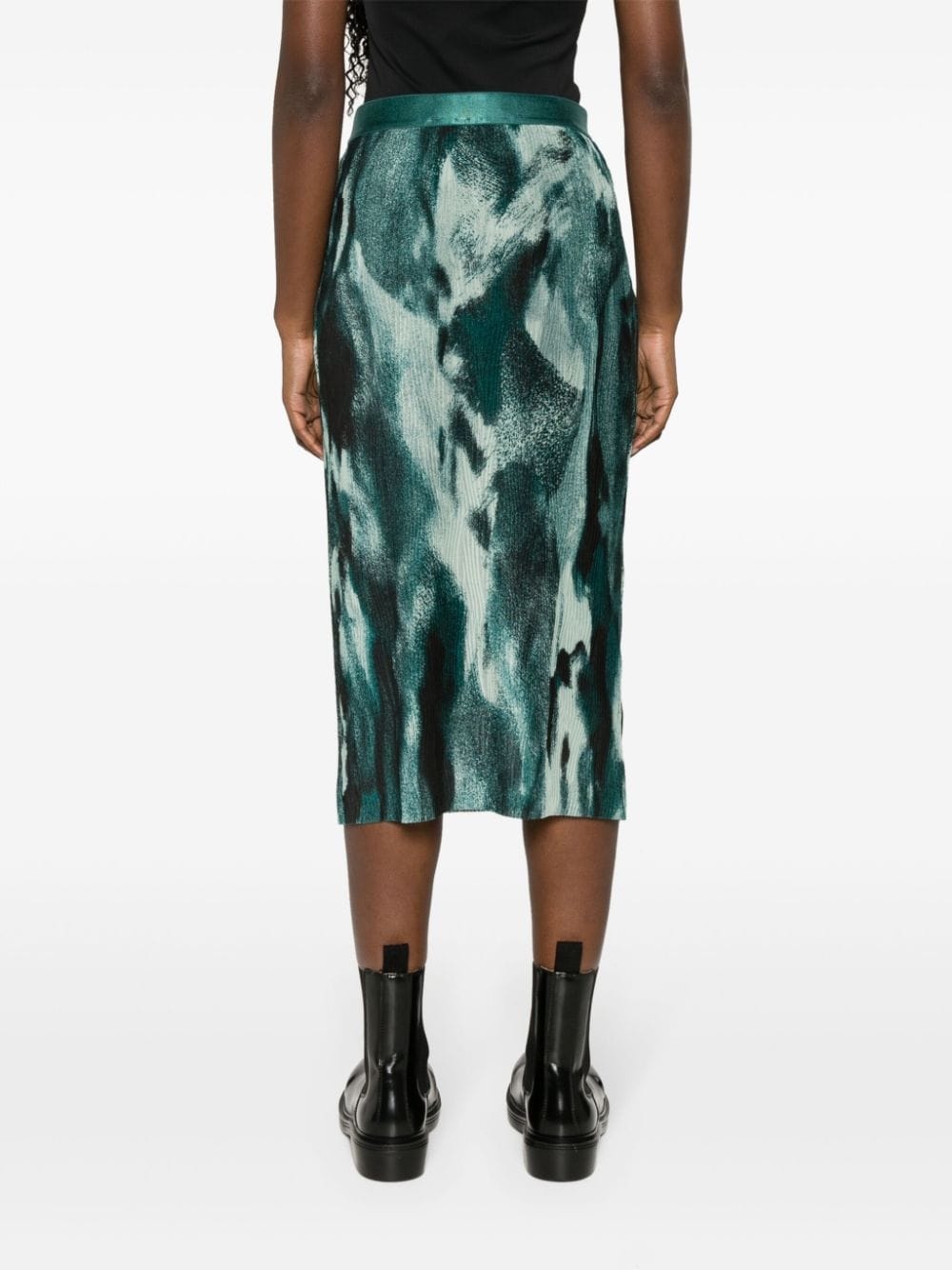 Evibelle abstract-print pleated skirt - 4