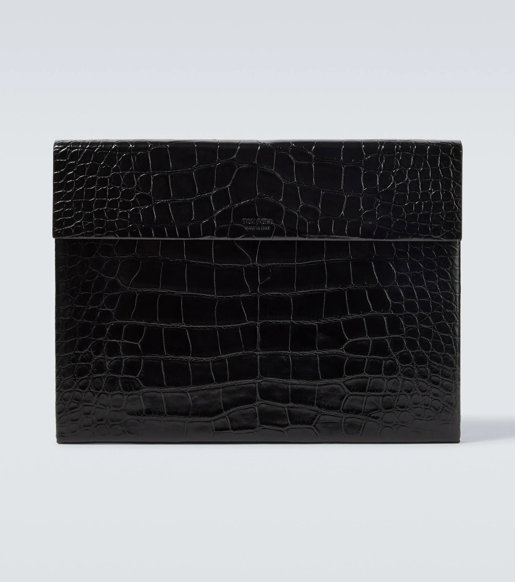 Croc-effect leather briefcase - 1