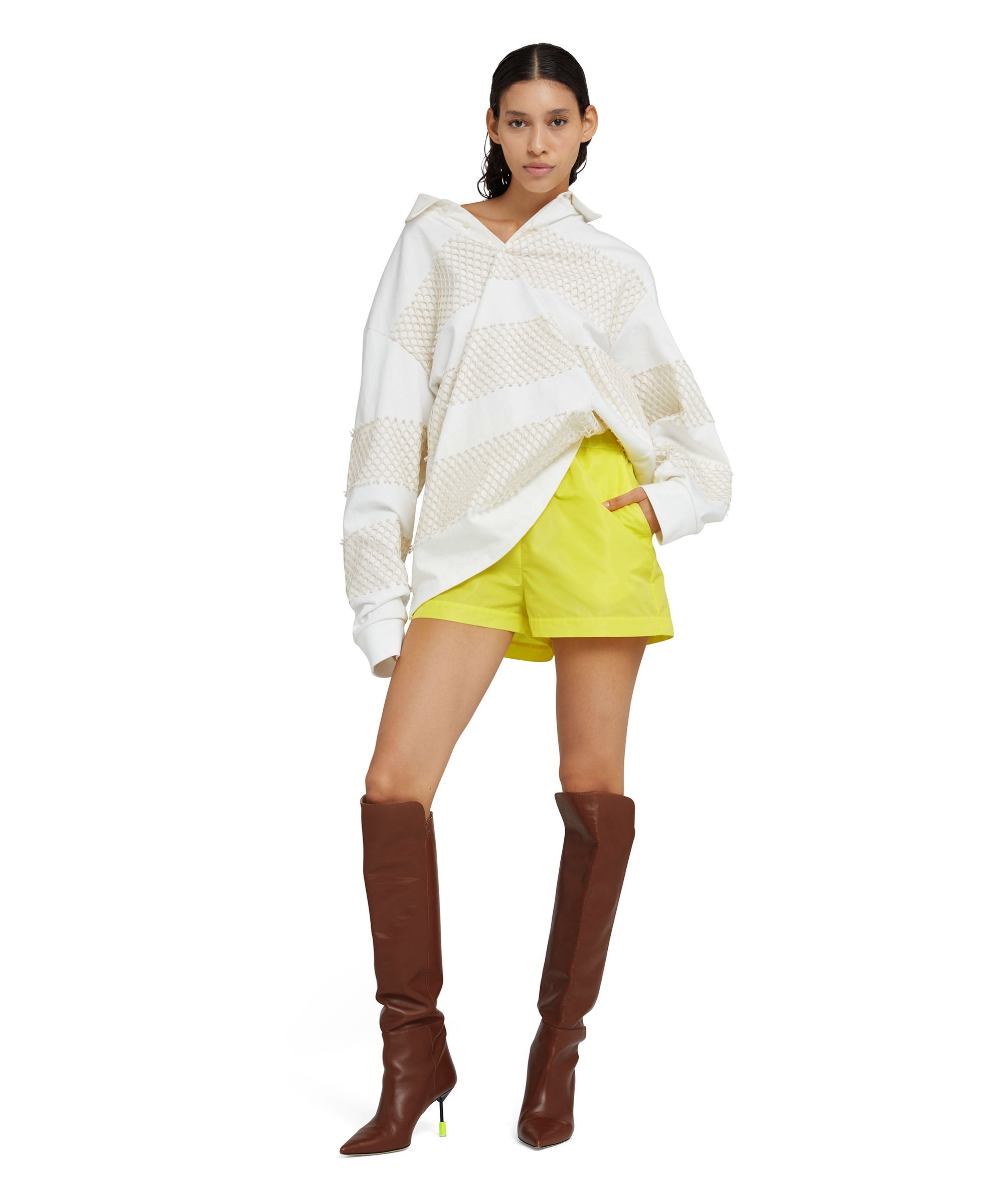 Solid color taffeta shorts - 1