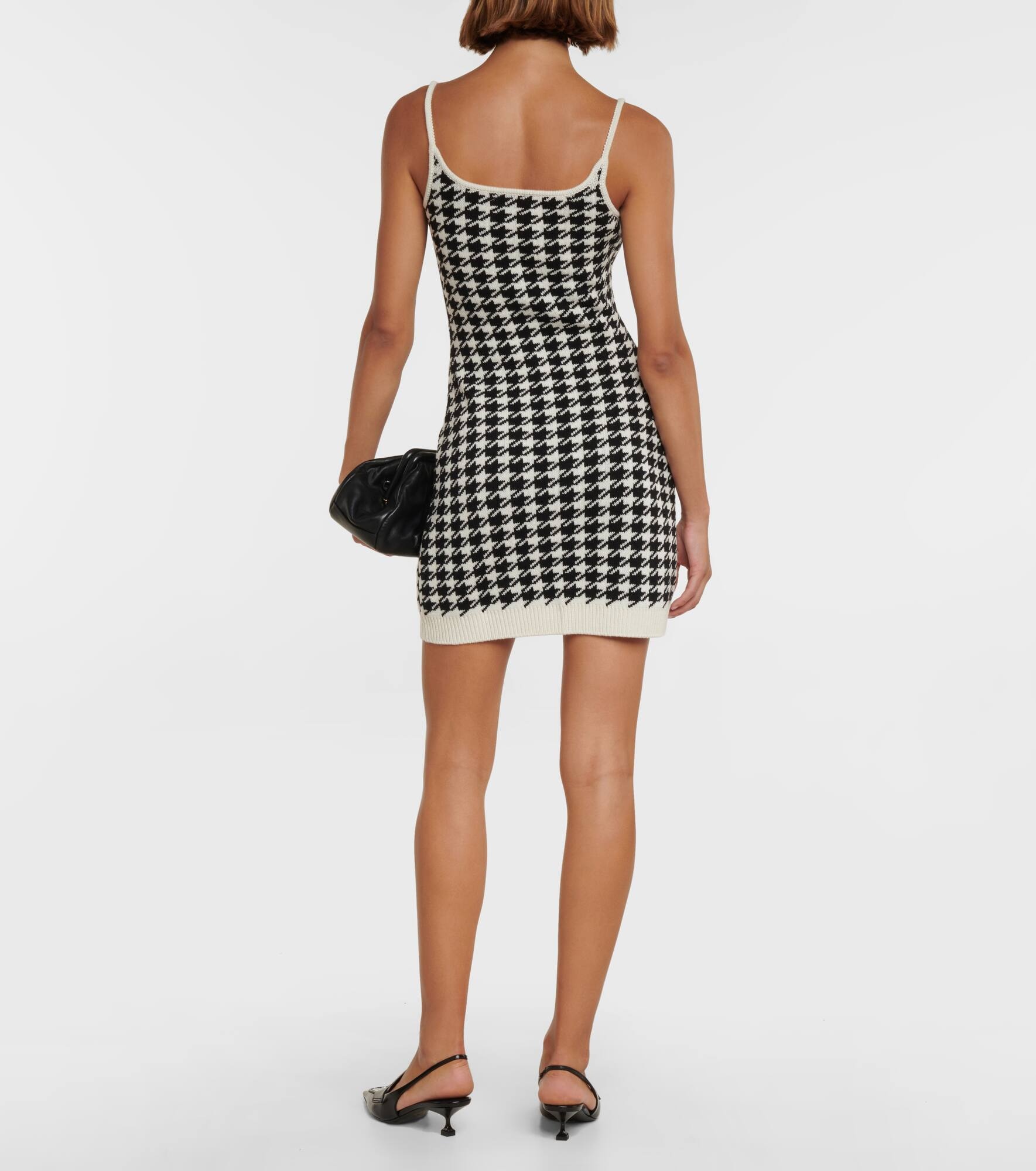 Houndstooth cashmere minidress - 3