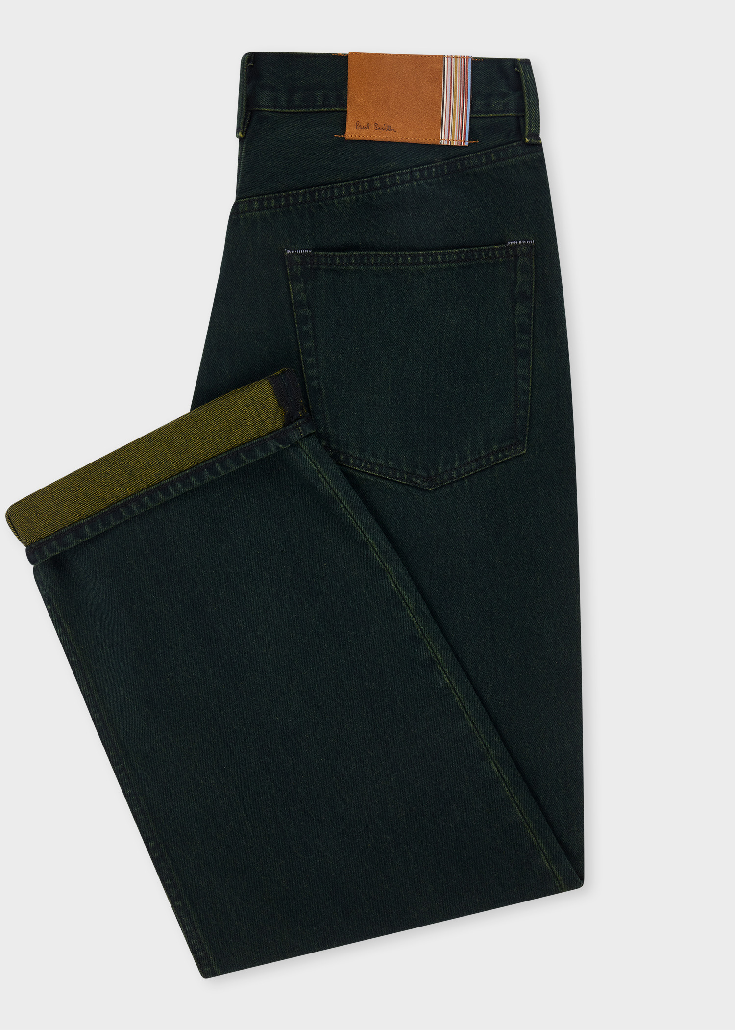 Dark Green Overdyed Jeans - 2