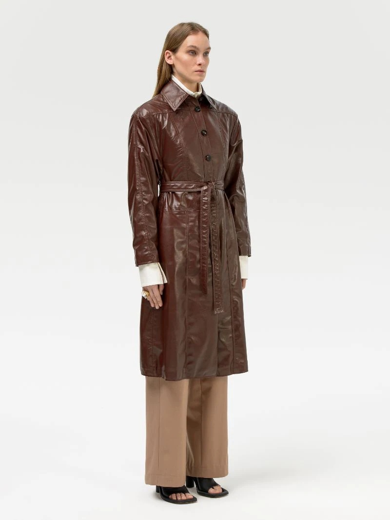 LEATHER TRENCH DRESS - 4