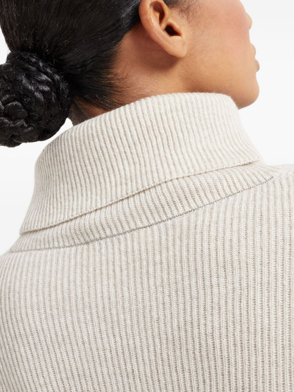 ribbed cashmere roll-neck jumper - 6