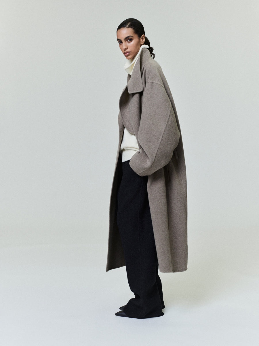 Wool Cashmere Highneck Coat - 4