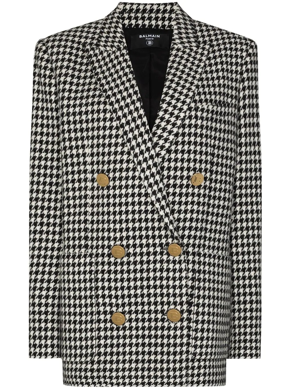 houndstooth-print wool blazer - 1