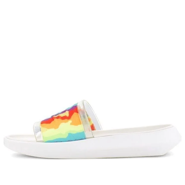 (WMNS) UGG Slide Cali Collage Outdoor Flat Heel Sandals Rainbow Stripe 1120001-RSTR - 1