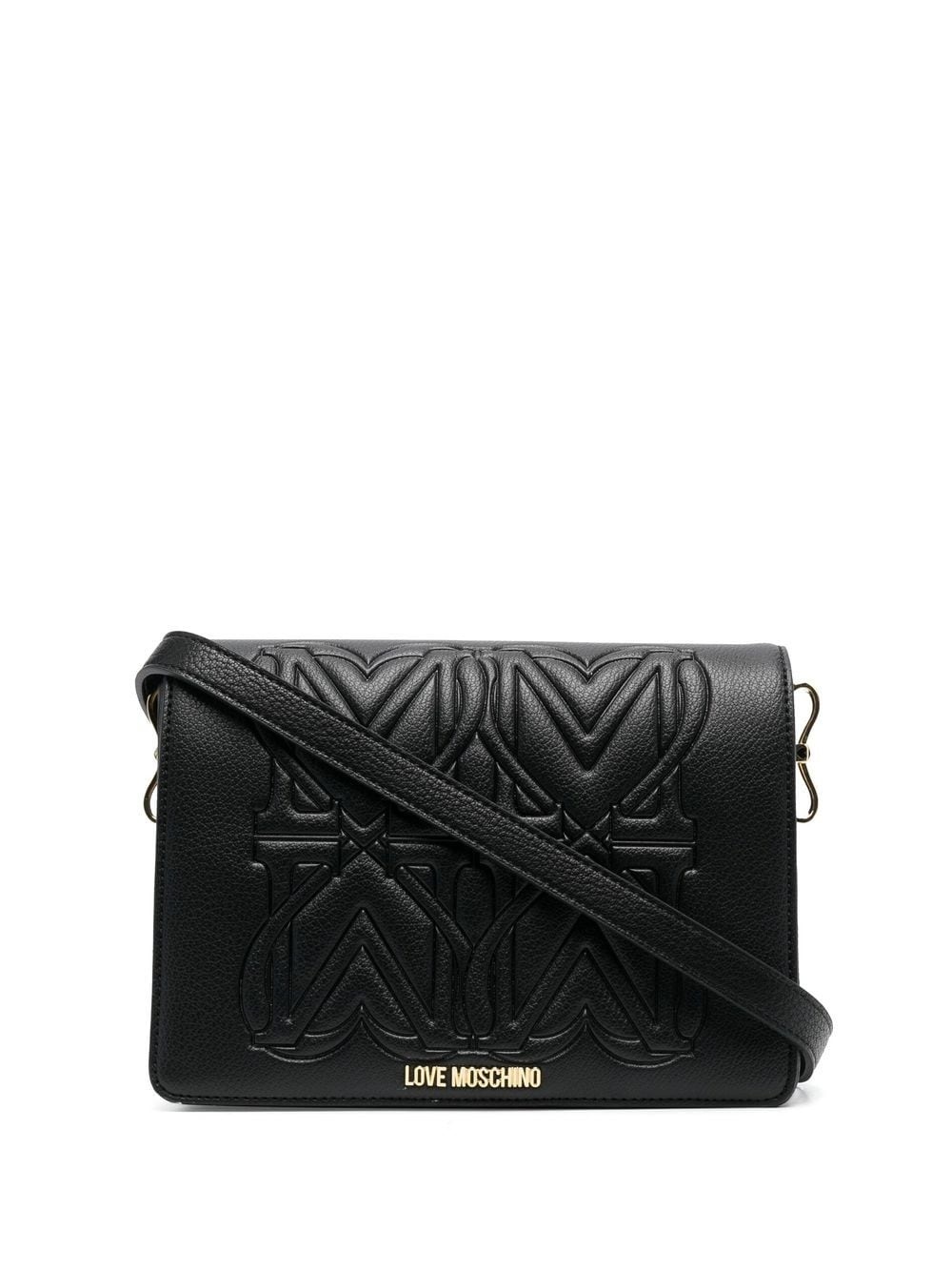 logo-embellished embossed cross-body bag - 1