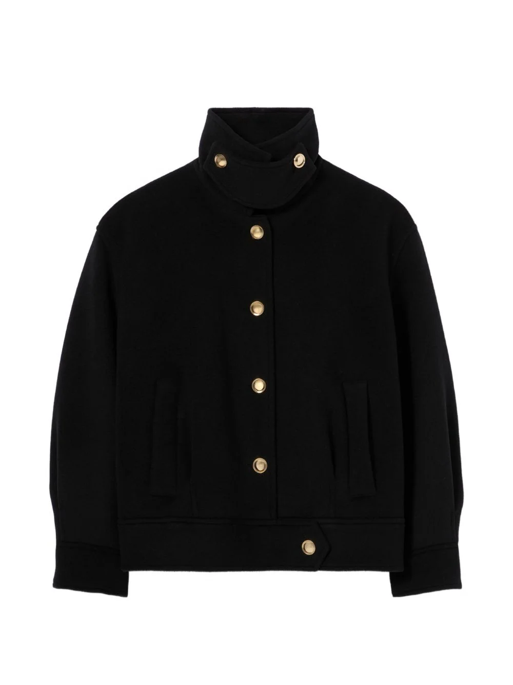 short gold blouson coat - 1
