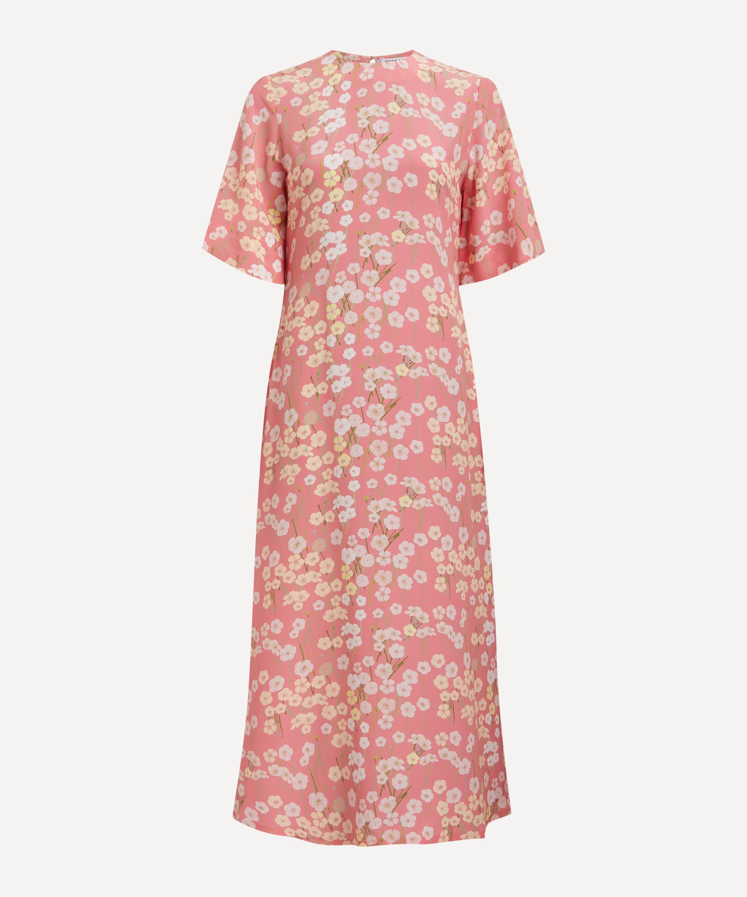 Marjorie Pink Buttercups Silk Dress - 1