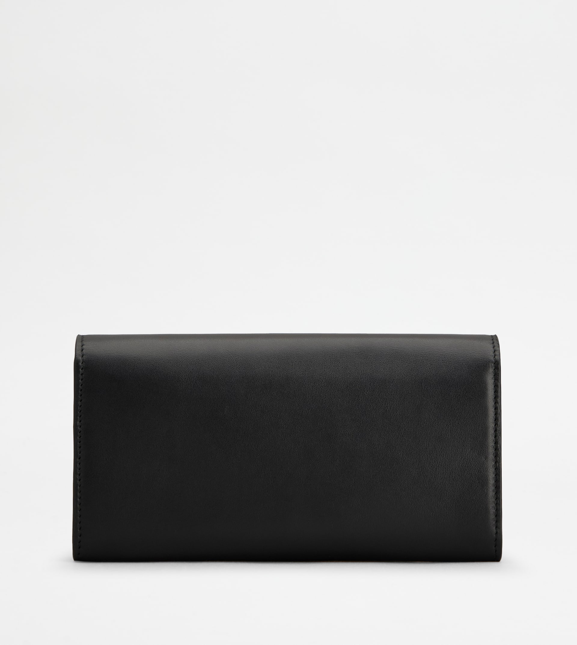 WALLET IN LEATHER WITH SHOULDER STRAP - BLACK - 3