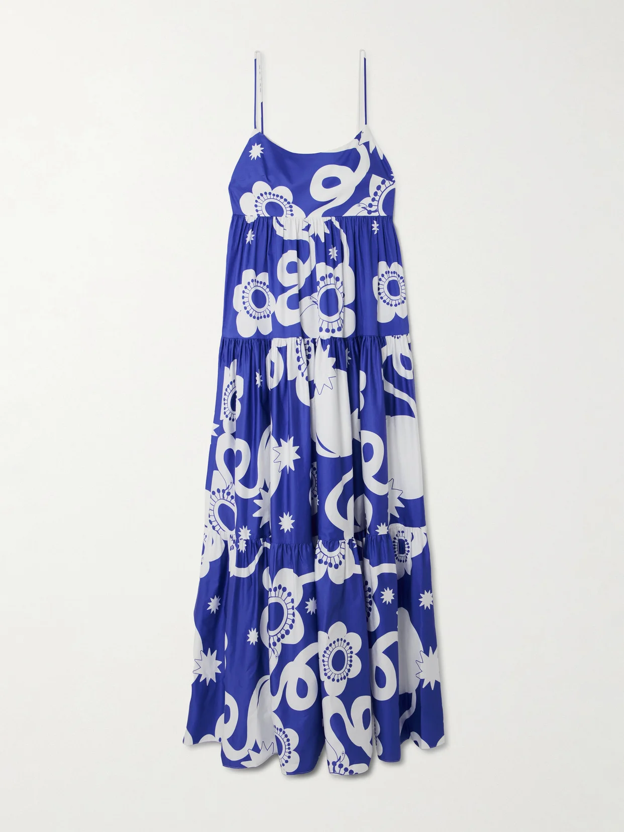 Merle Tiered Floral-print Cotton-poplin Maxi Dress - 1