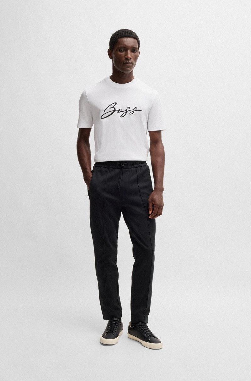 BOSS REGULAR-FIT TRACKSUIT BOTTOMS IN MERCERIZED COTTON outlook