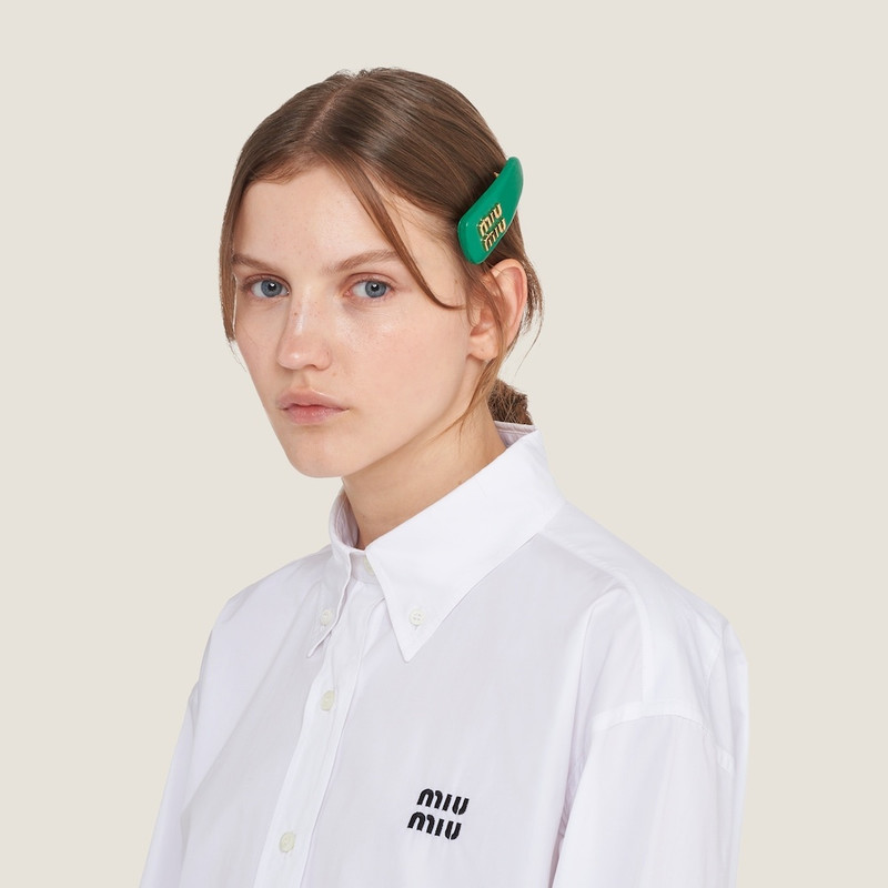 Miu Miu Nappa leather hair clip outlook