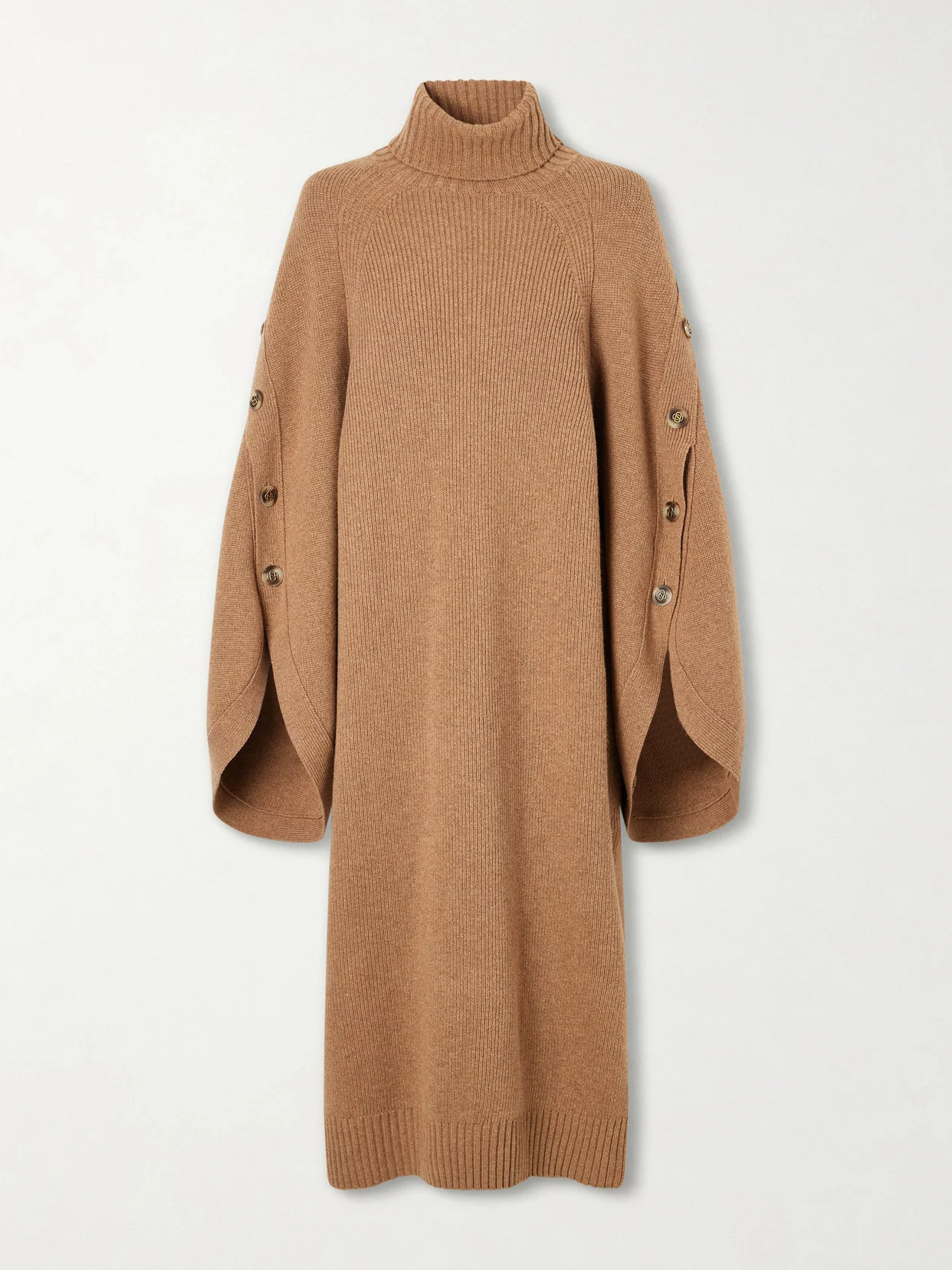 Valiant Buttoned Merino Wool Midi Dress - 1