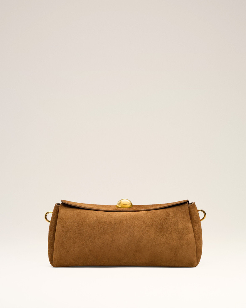 BROWN SUEDE LEATHER CARROUSEL BAG 3