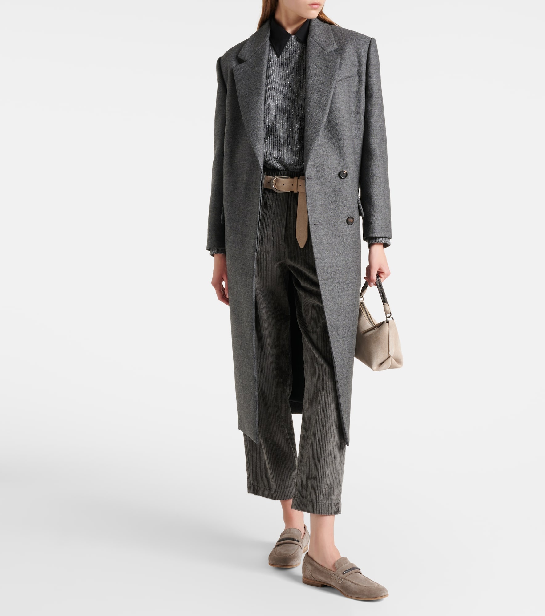 Pleated cotton straight pants - 2