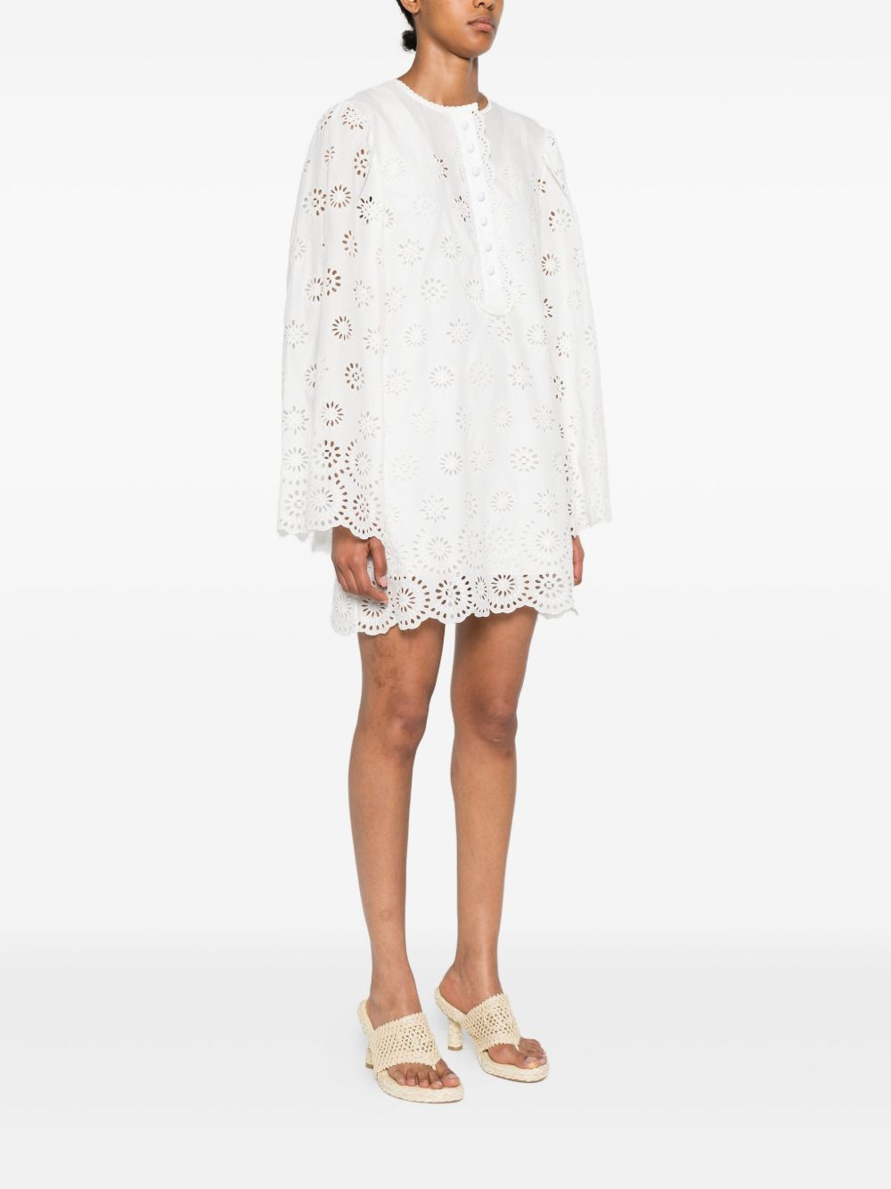 cotton voile mini dress - 3