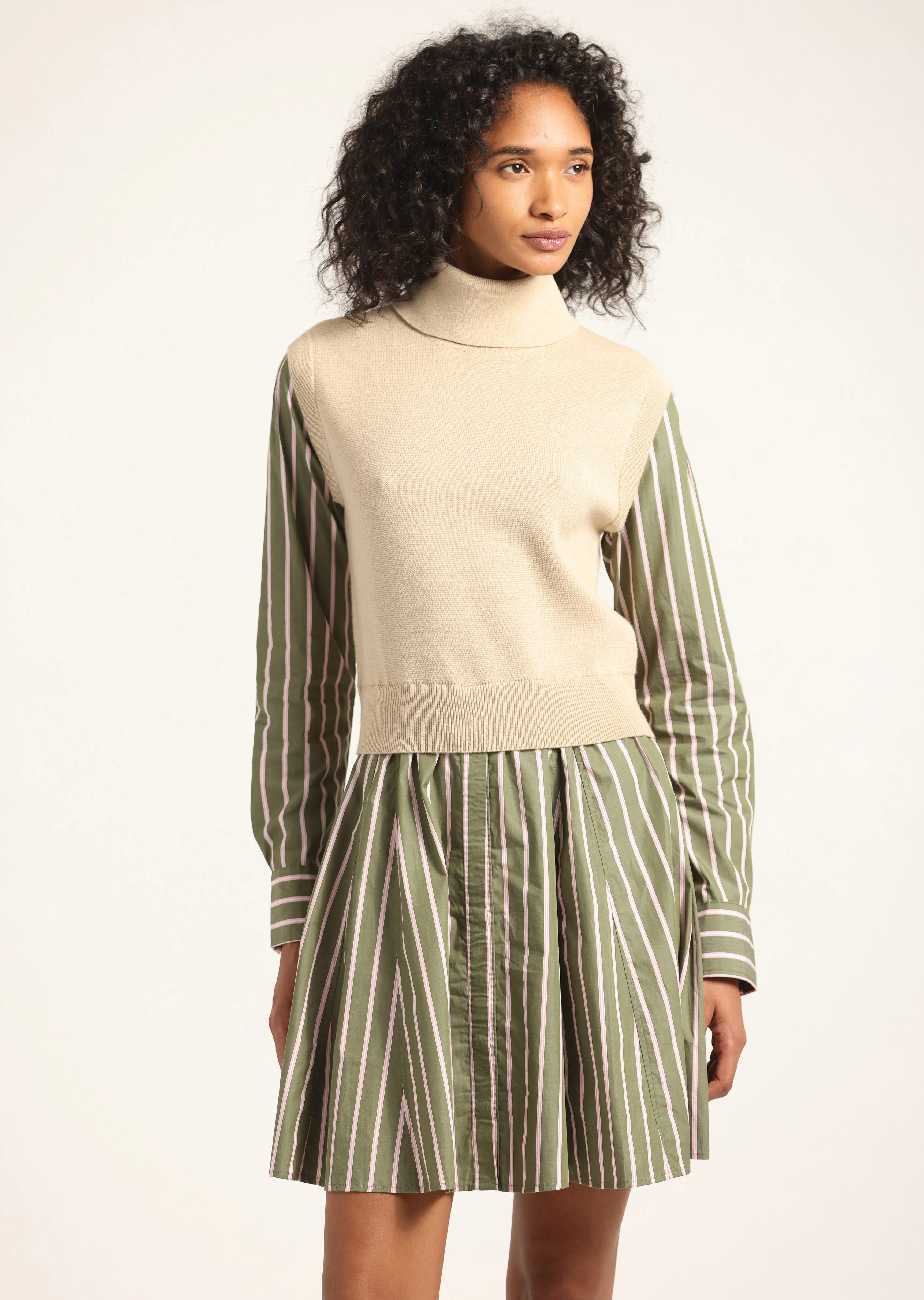 CRESSIDA MIXED MEDIA DRESS - 1