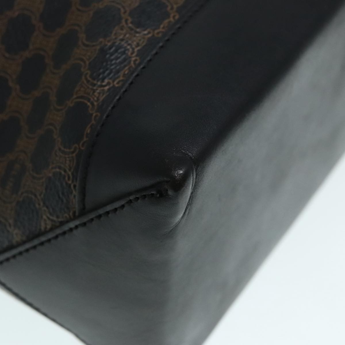 CELINE Macadam Canvas Hand Bag Pvc Black Gold - 15