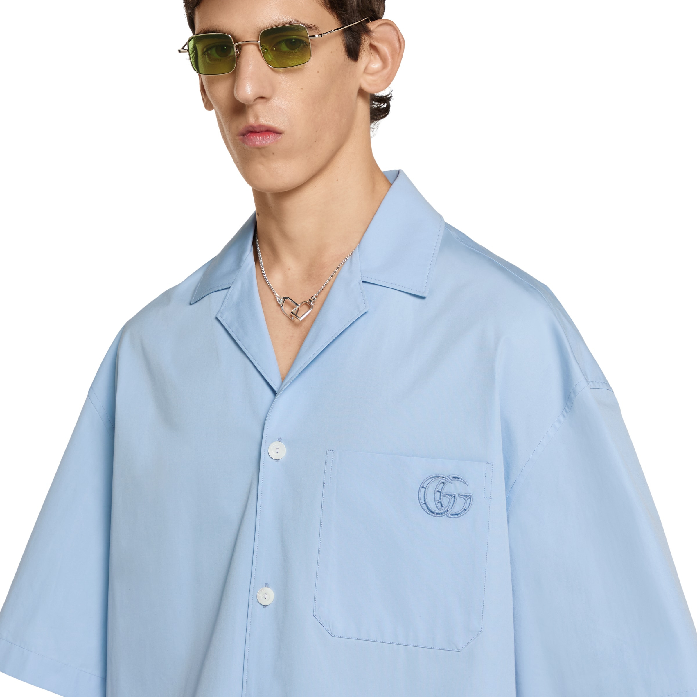 Cotton poplin shirt with embroidery - 5