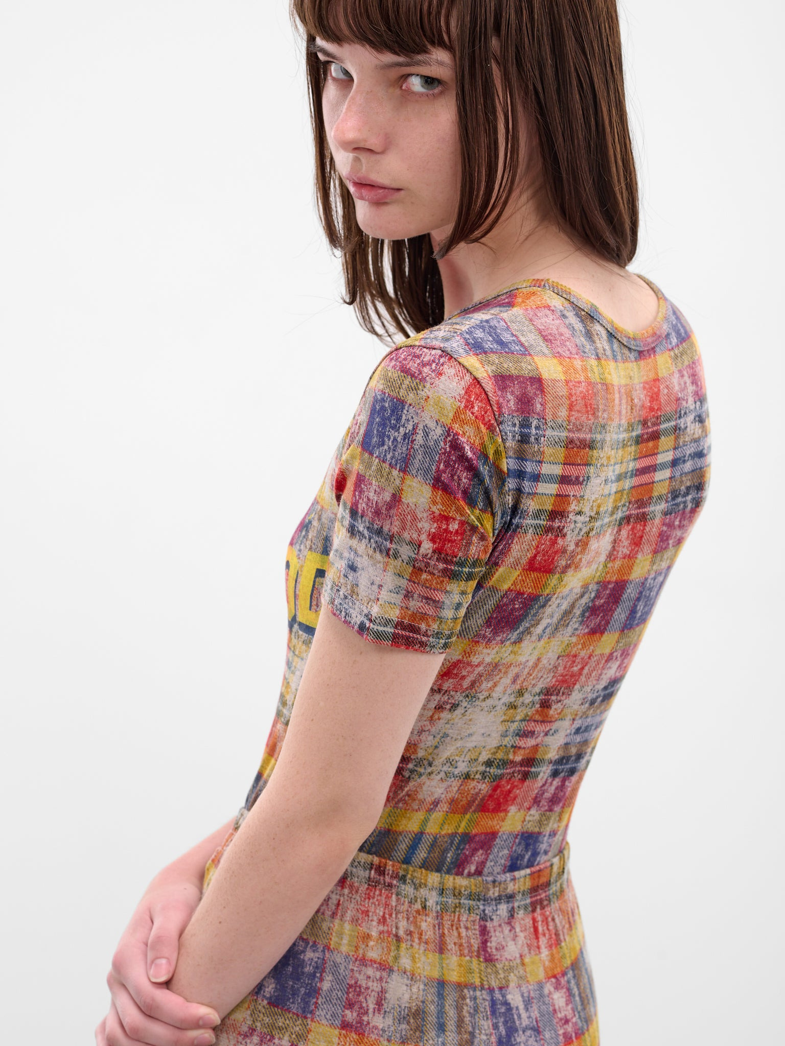 Red Distressed Tartan Peru Tee - 5
