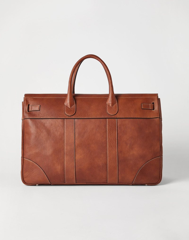 Brunello Cucinelli Grained calfskin country bag outlook