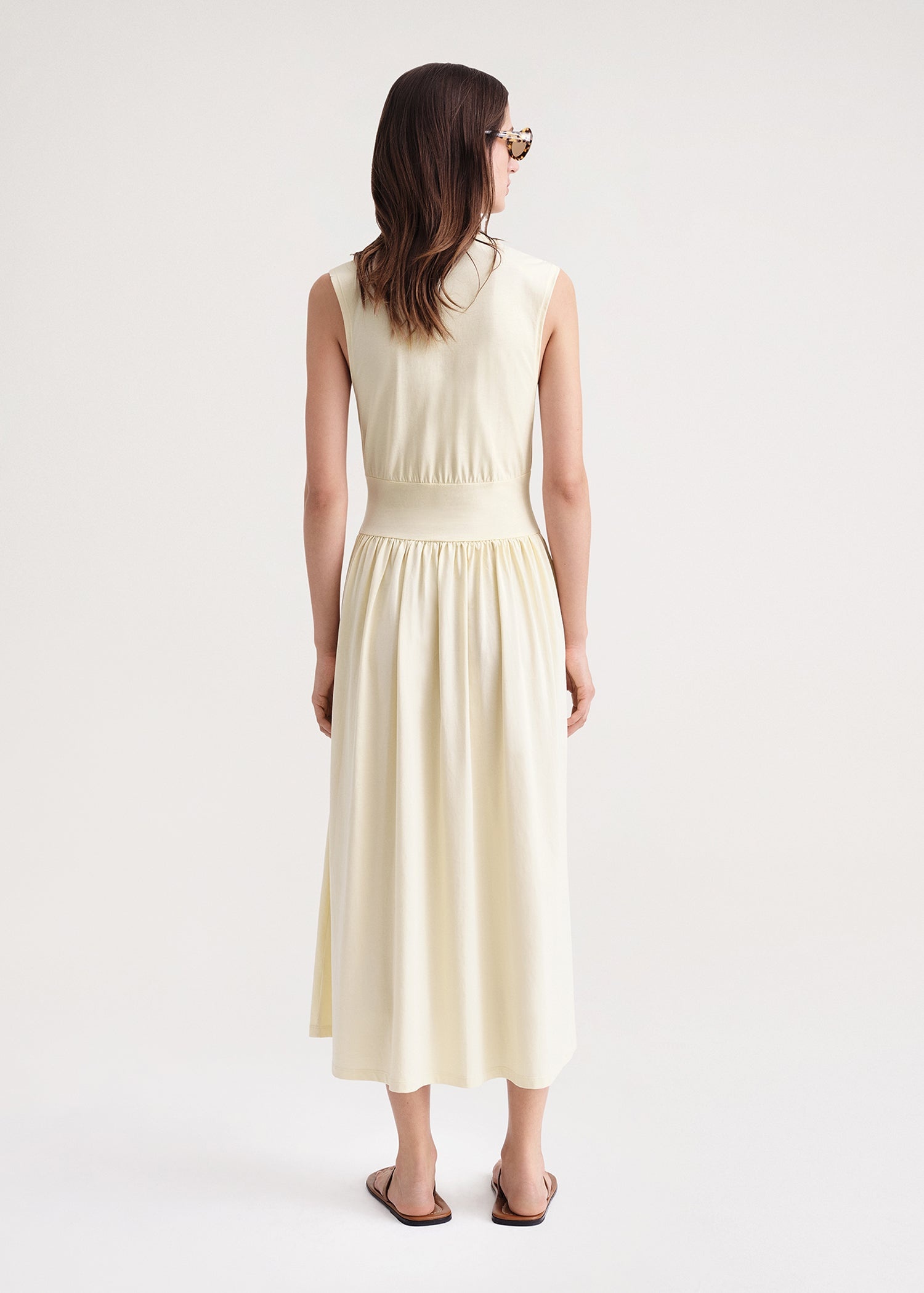 Totême Sleeveless cotton tee dress vanilla | REVERSIBLE
