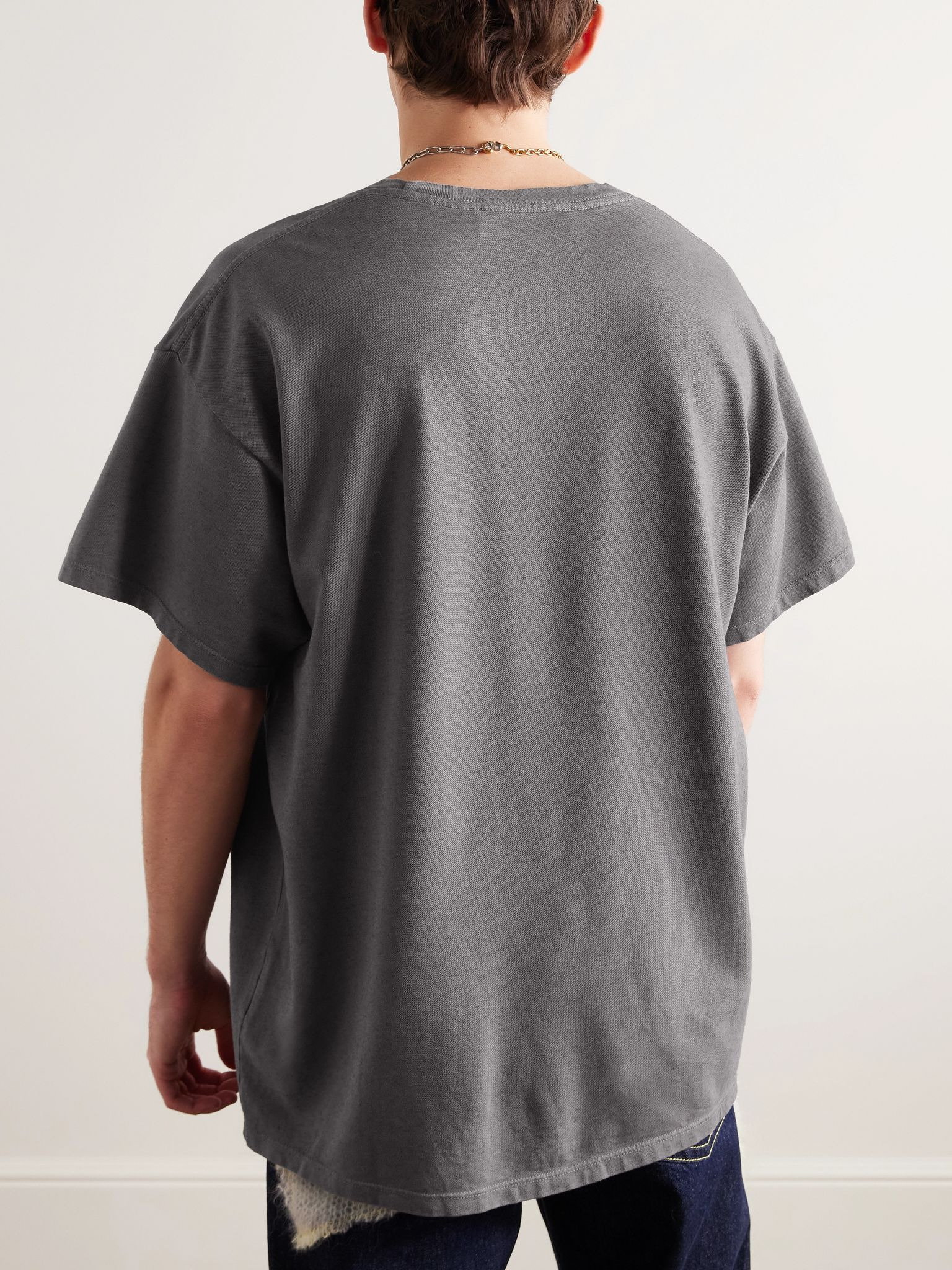 Cotton and Cashmere-Blend Jersey T-Shirt Gray - 4