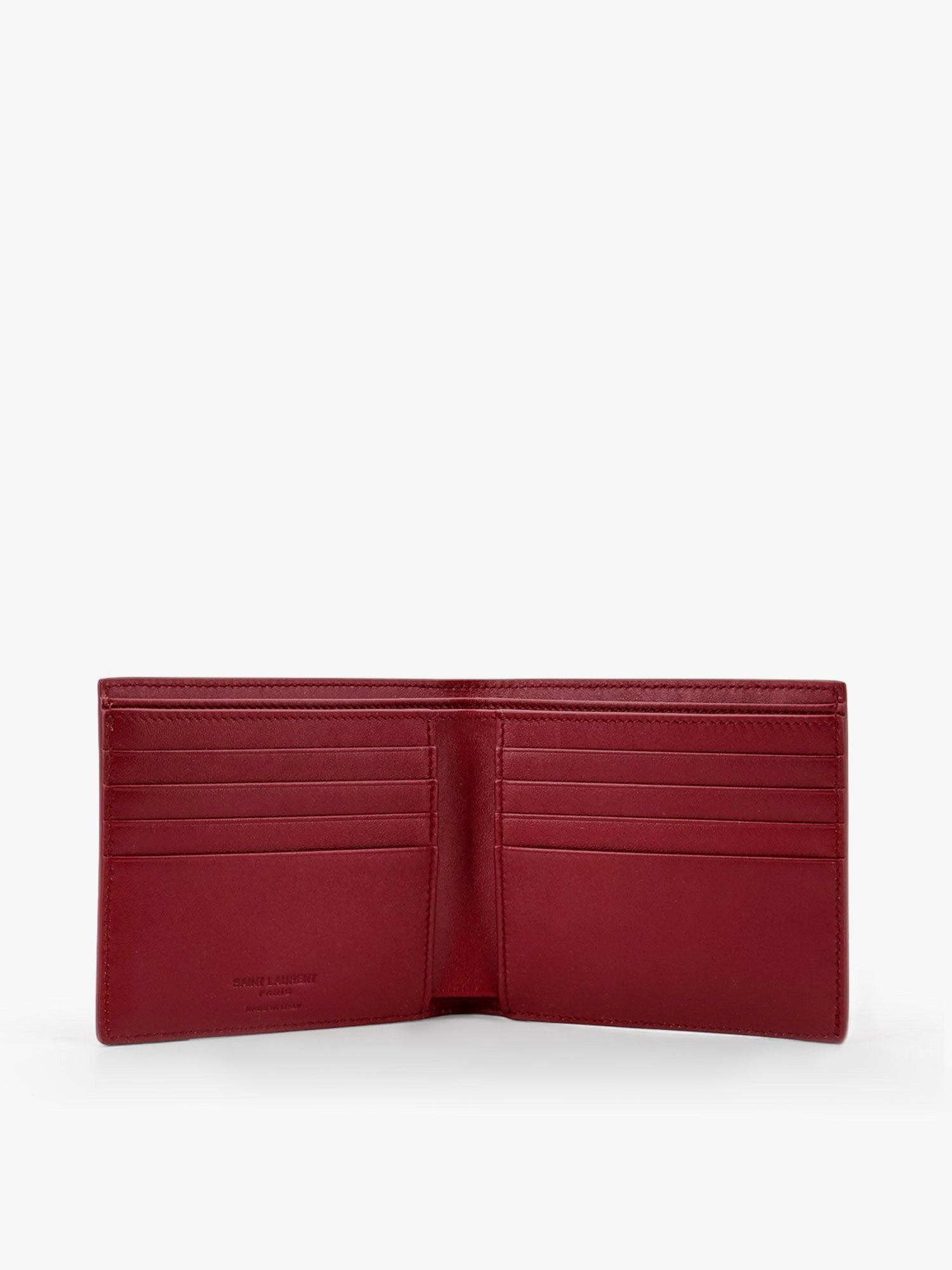 Saint Laurent Men Patent Leather Wallet With Engraved Logo On The Front - 3