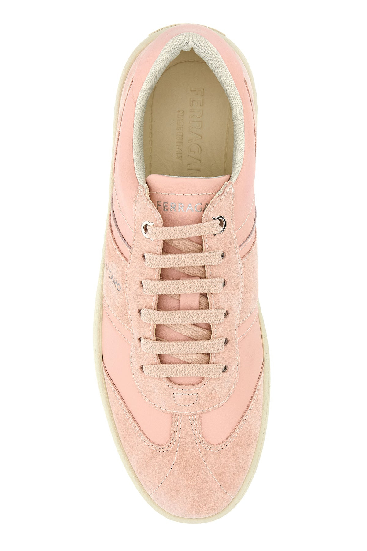 Pastel pink leather and suede Achille sneakers - 4