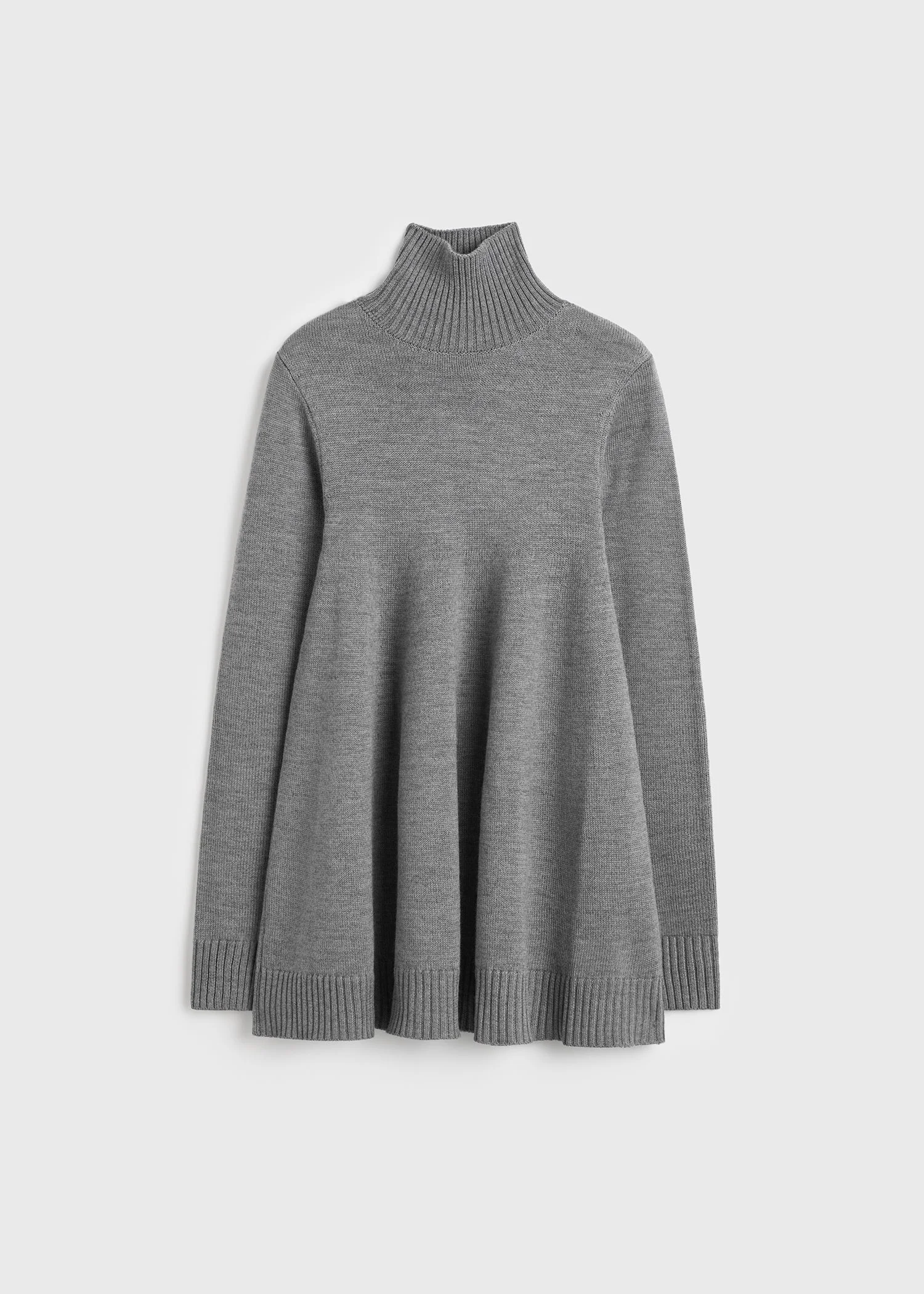 Wool turtleneck top grey - 1