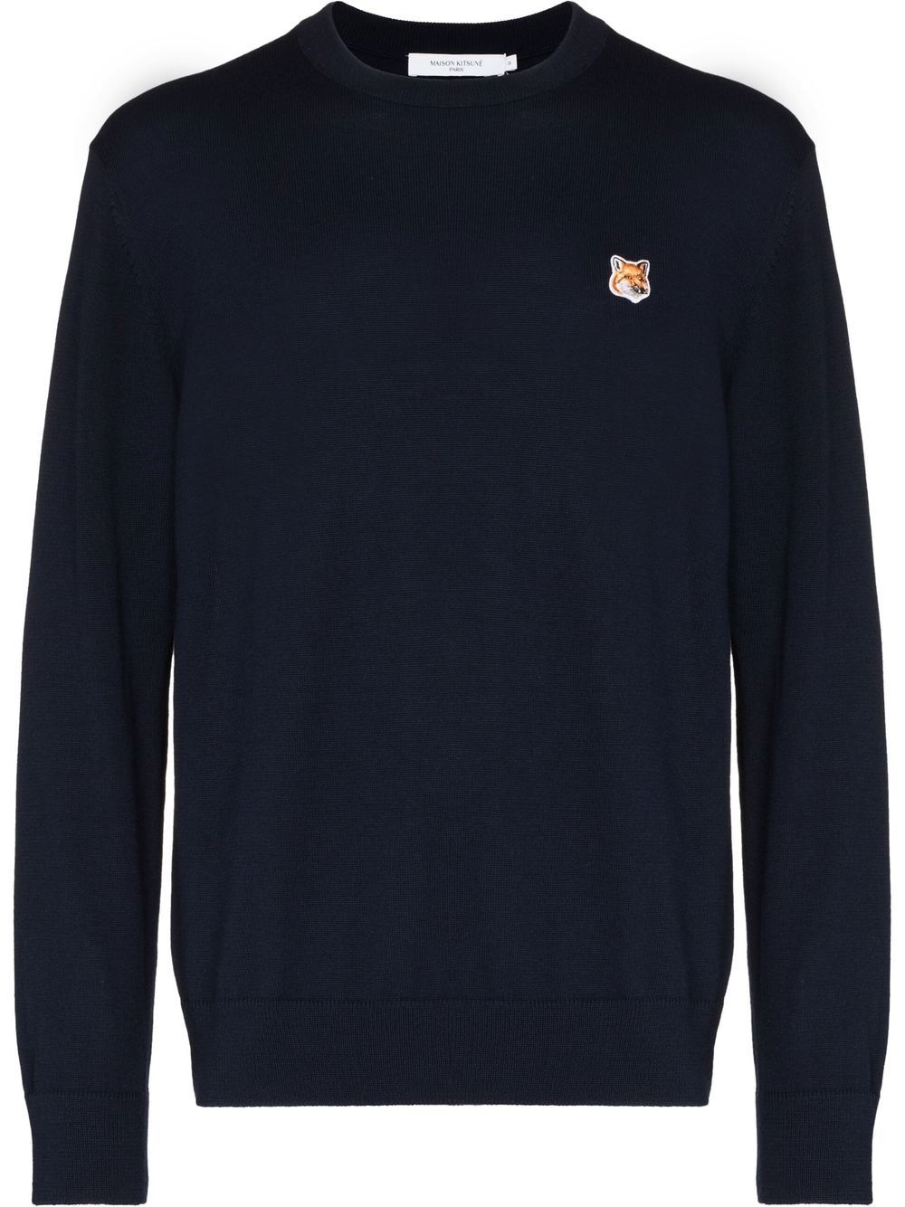 fox patch crew neck jumper - 1