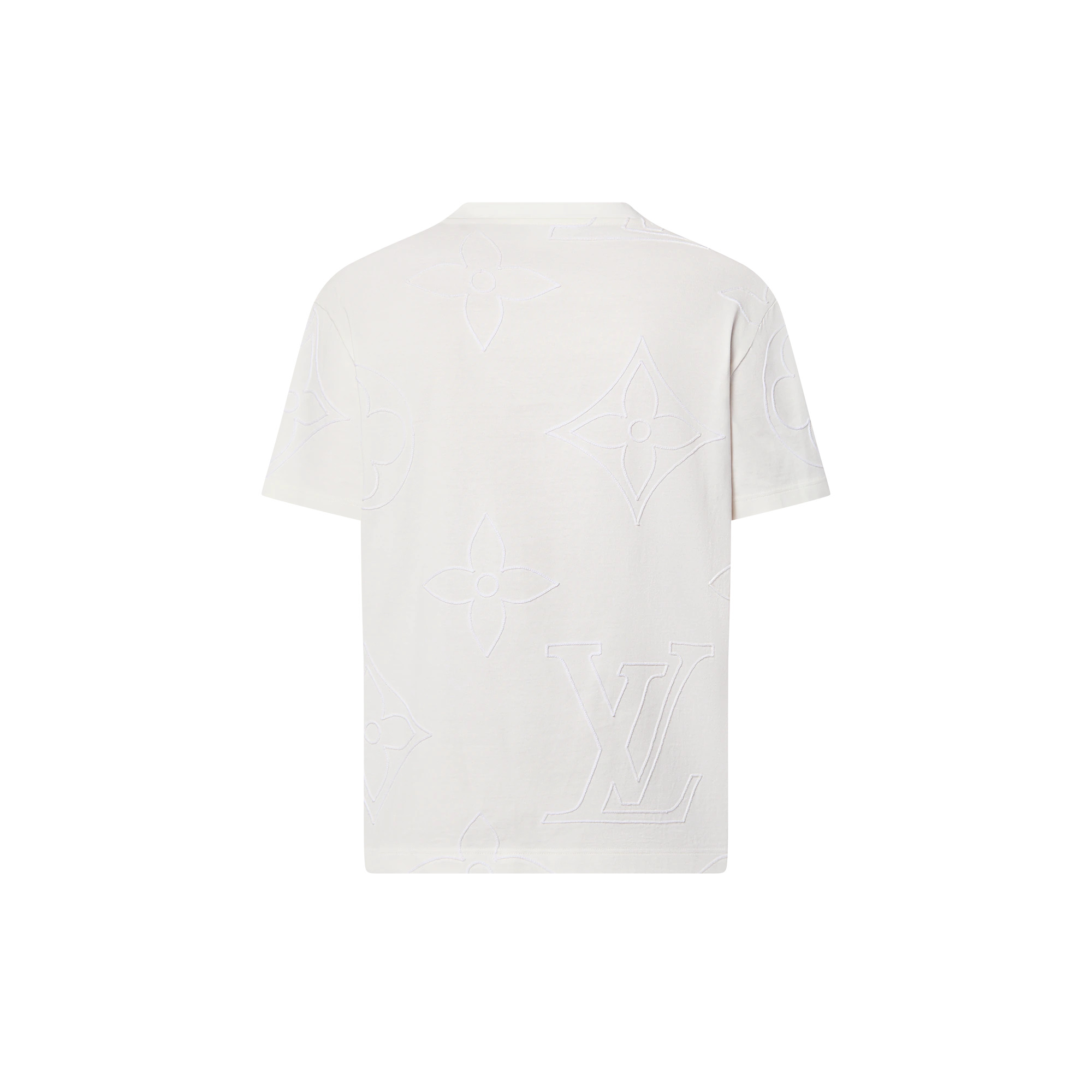 Monogram Embroidered Cotton T-Shirt - 3