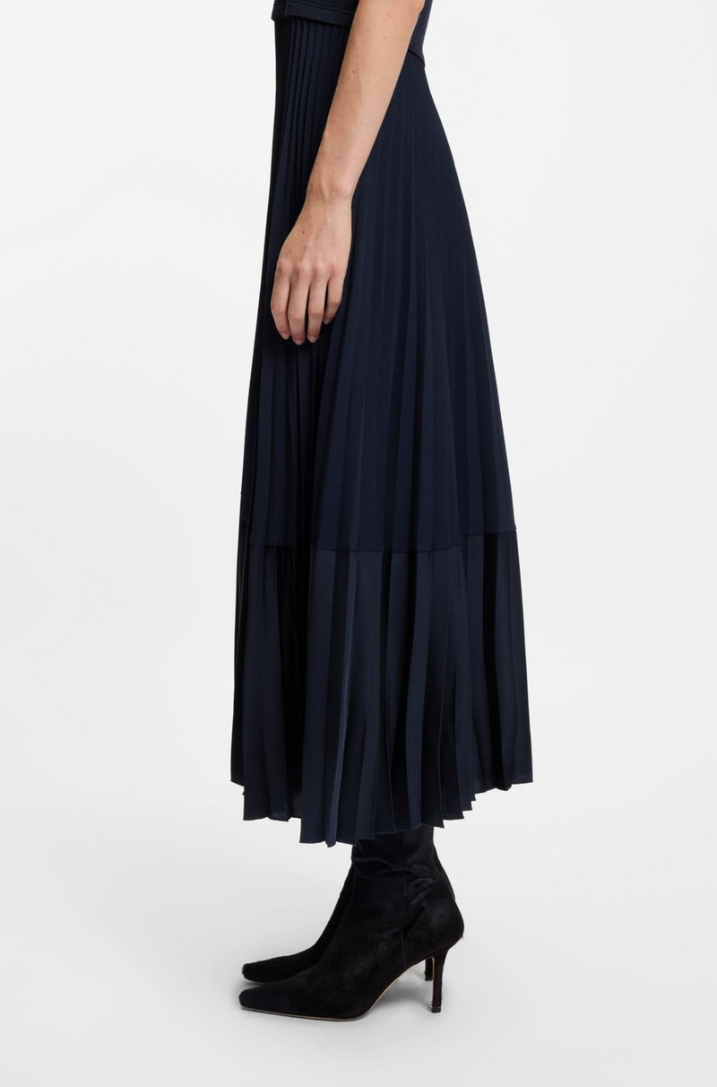 SLEEVELESS KNITTED DRESS WITH PLEATED SKIRT 6