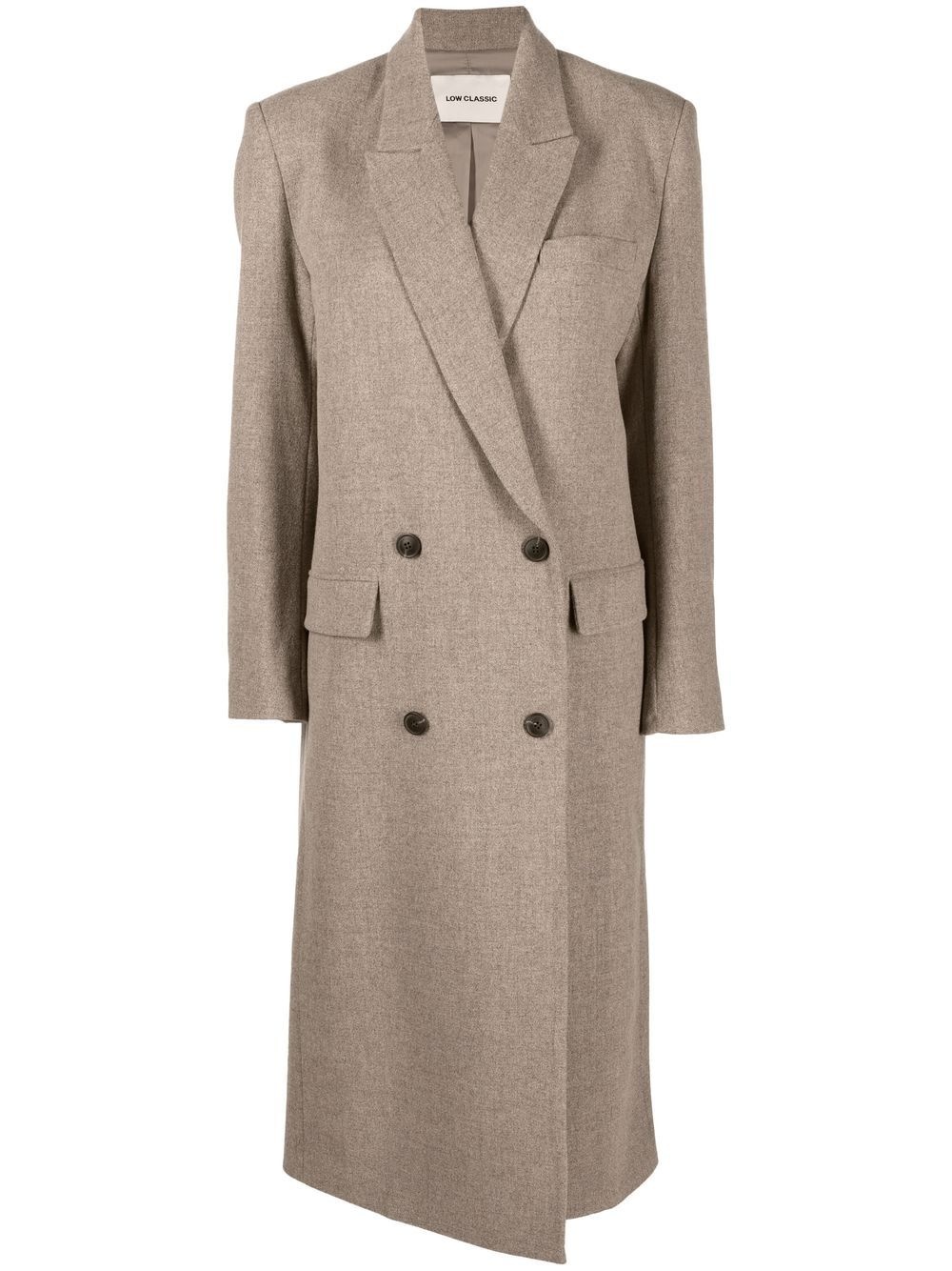 buttoned-up double-breasted coat - 1