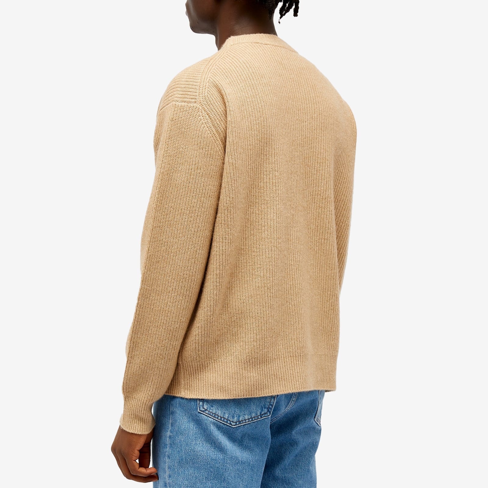 Maison Kitsune Tonal Fox Head Patch Ribbed Crew Knit - 3