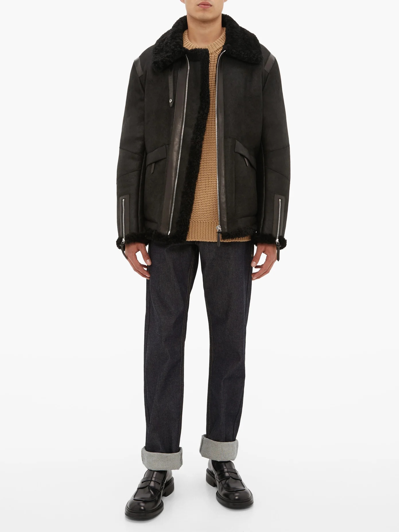 Shearling aviator jacket - 2