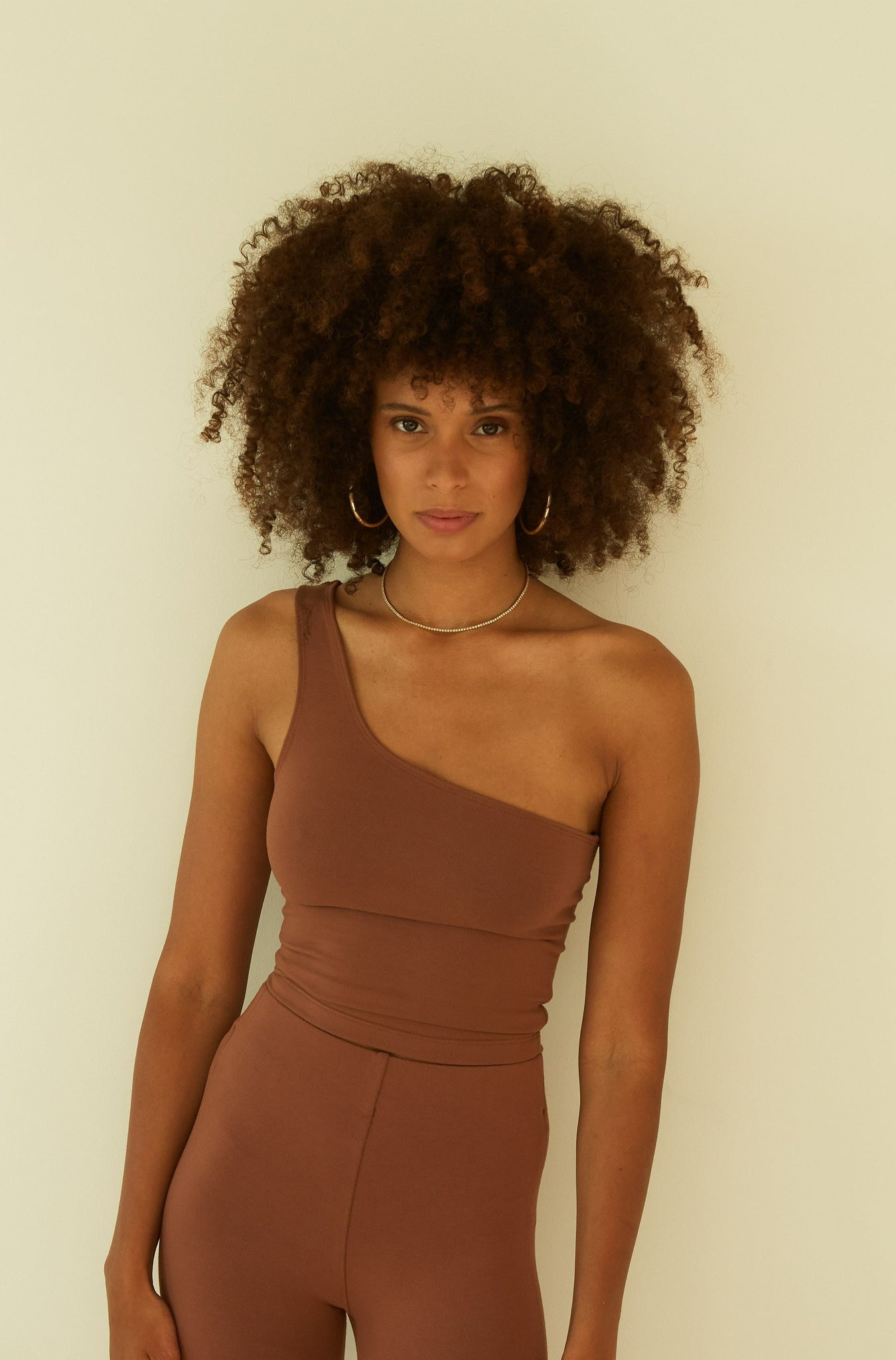 CINNAMON CITY JERSEY ONE SHOULDER TOP - 3
