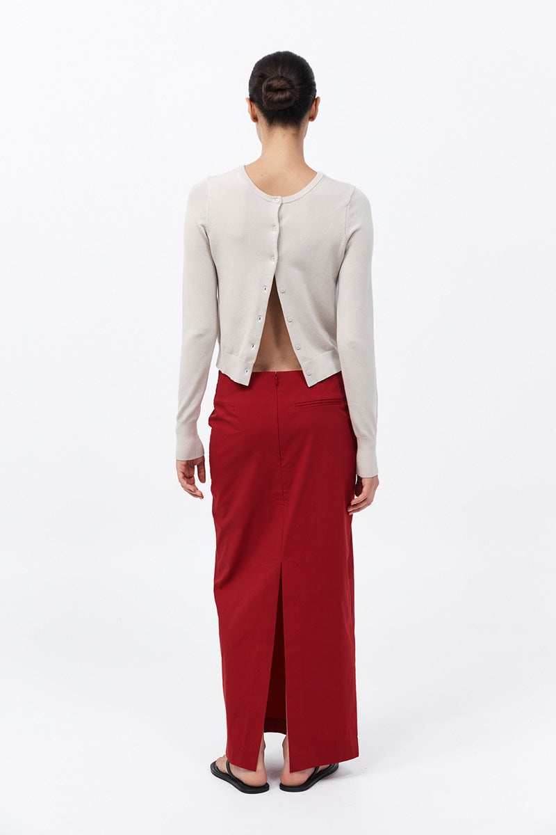 Minimal Column Skirt - Rosso - 3