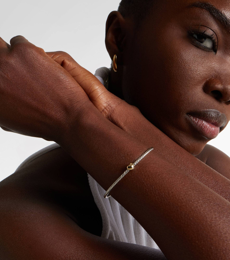 DAVID YURMAN Micro Cable Flex® Heart Station 14kt gold (585/1000) and 925 sterling silver bracelet outlook